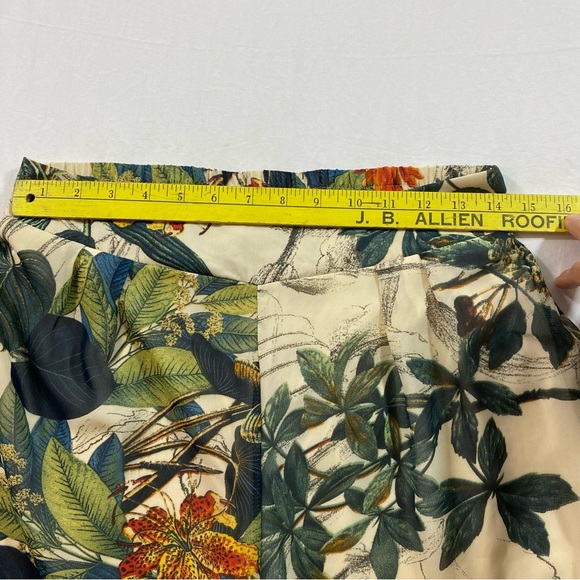 Papaya palazzo tropical Pants Women’s Medium wide leg floral sheer elastic waist - Picture 6 of 10
